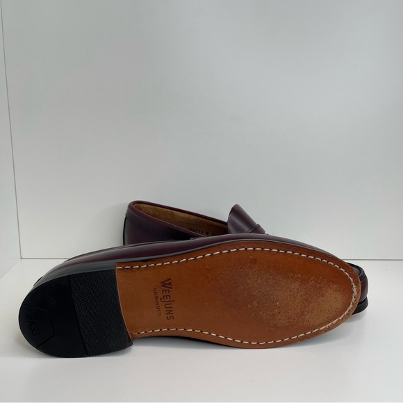 G.H.BASS MENS 1936 LOGAN FLAT STRAP WEEJUNS LOAFER leather sole - Picture 10 of 14